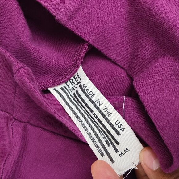 FREE PEOPLE sleeveless top mock turtle neck women's size M magenta - Picture 7 of 9